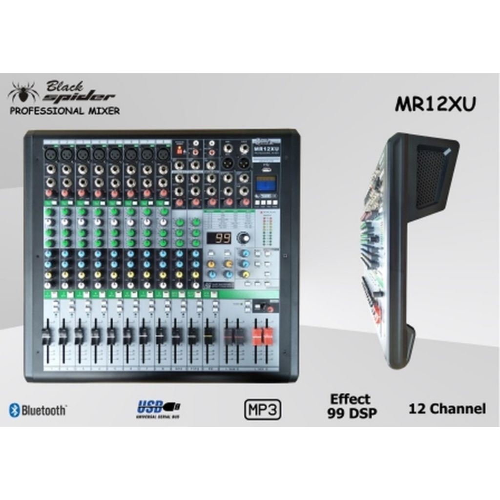 Mixer Black spider Audio Mixer BlackSpider MR12XU 12 Channel