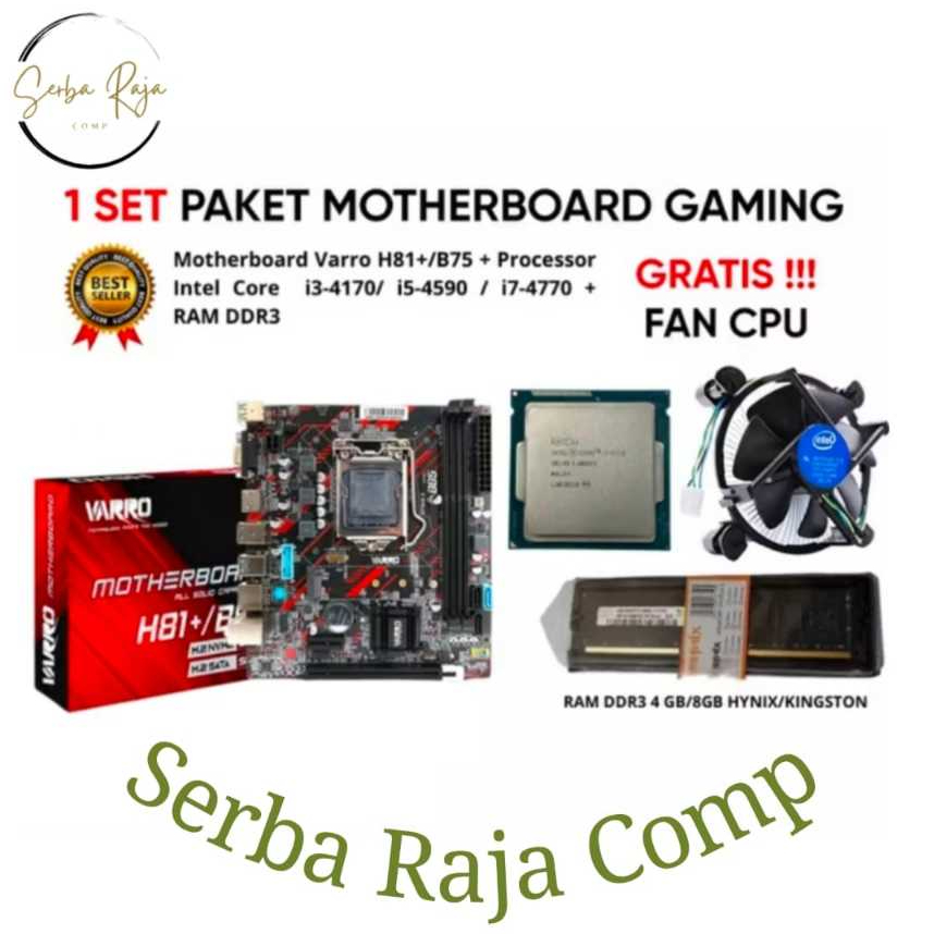 Paket Motherboard Varro H81 Core i7 4790 Garansi 1 Tahun