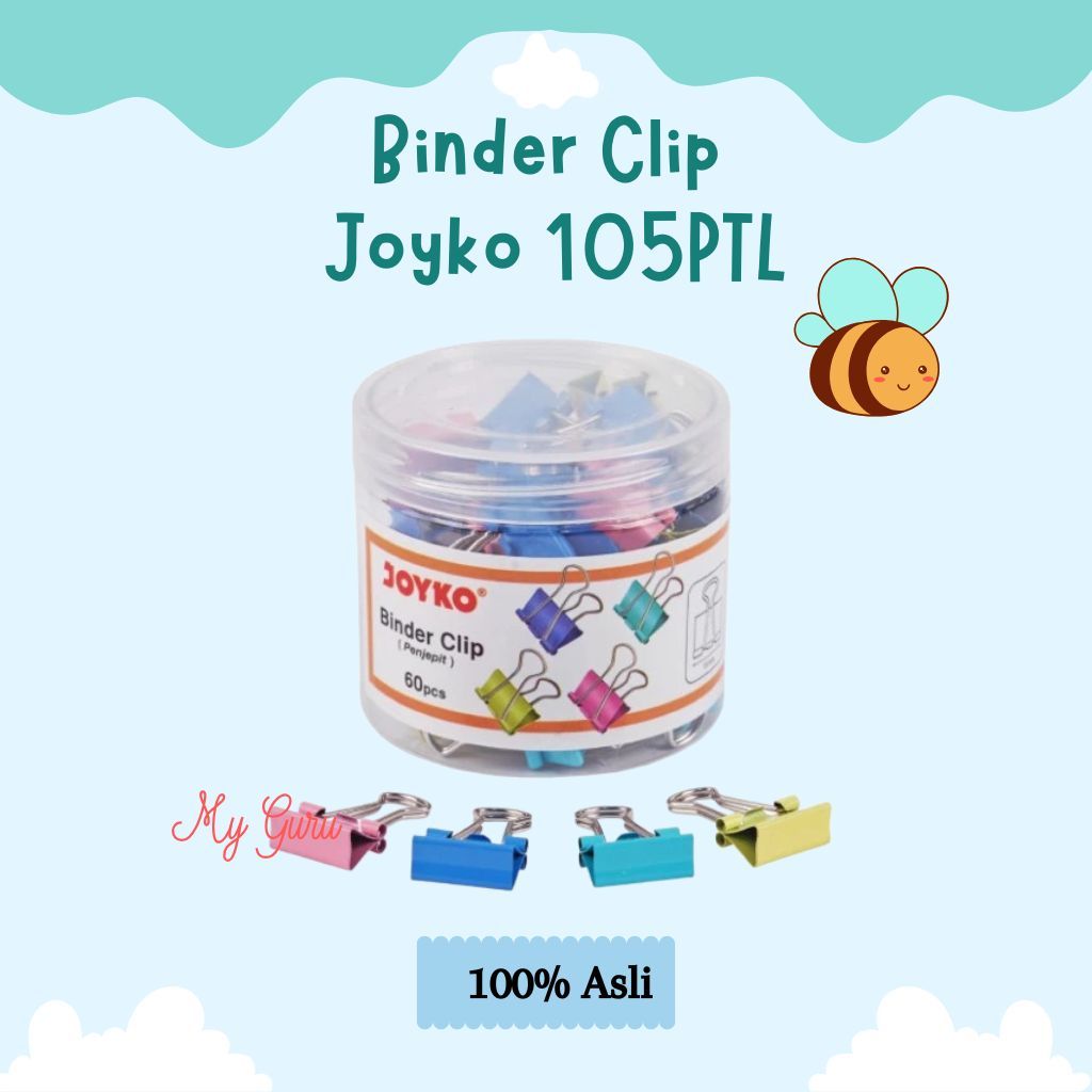 [DRUM] BINDER CLIP 105PTL JOYKO / BINDER CLIP JOYKO PASTEL / BINDER CLIP WARNA PASTEL