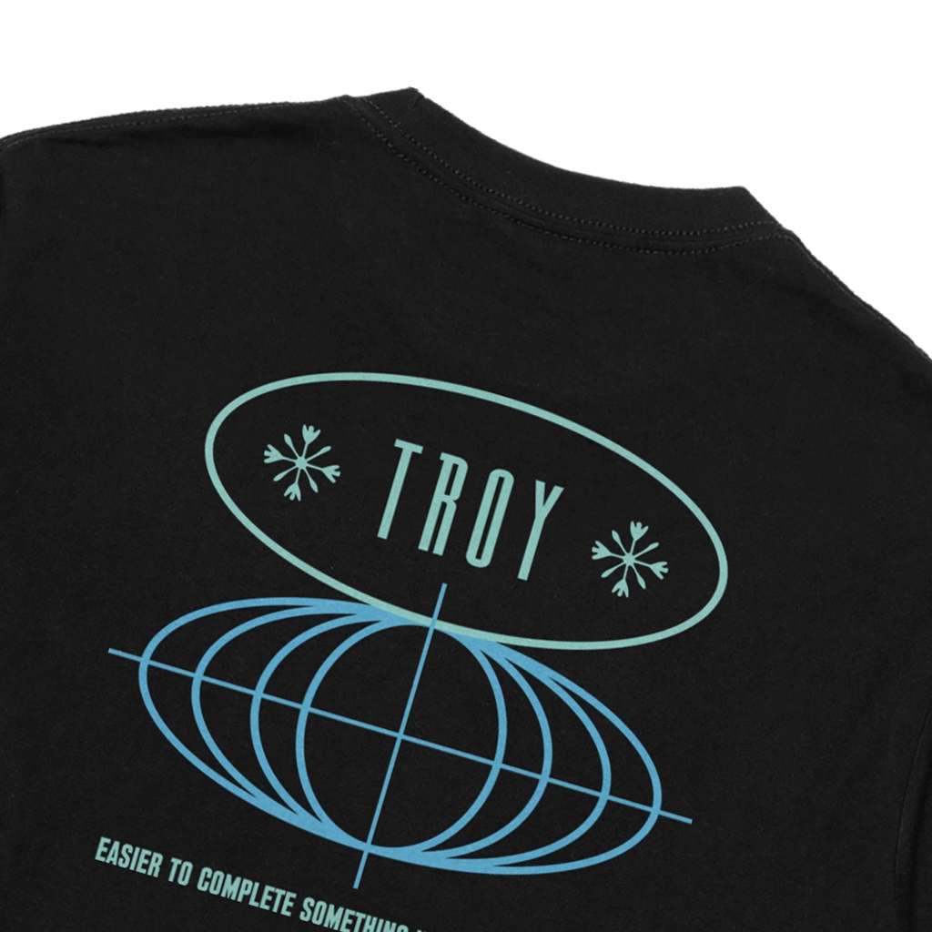 Troy Company Longsleeve Tshirt Black Global Sync - Kaos Hitam Lengan Panjang LSD 3438
