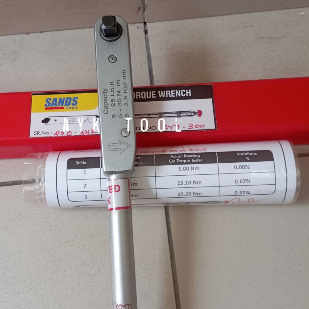 Kunci Moment AVT 300 5 - 35 NM SANDS Kunci Torsi 0,5 - 3,5Kg Squr 3/8"