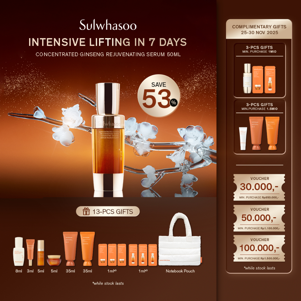 [Holiday Set] Sulwhasoo Concentrated Ginseng Rejuvenating Serum -  Serum Anti-Aging, Essence Serum, 