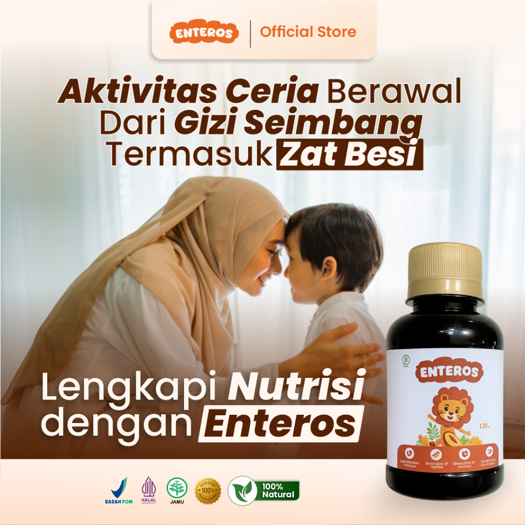 Enteros - Sari Kurma Penuhi Nutrisi dan Zat Besi Anak | Halal BPOM 130ml