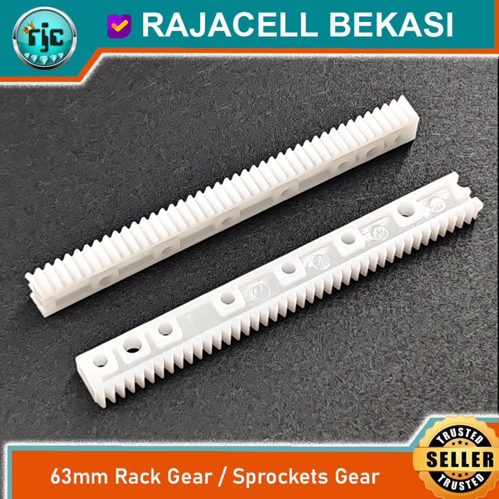 Rack Gear 6.3cm Linier Sprocket Gear Plastik 7x4x63mm untuk Modul Geser Maju Mundur