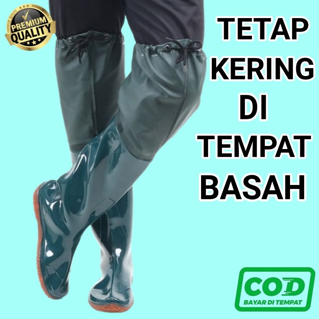 SEPATU BUT PANJANG 60CM KARET SAWAH DAN KEBUN ANTI AIR DAN KEONG PRIA DEWASA