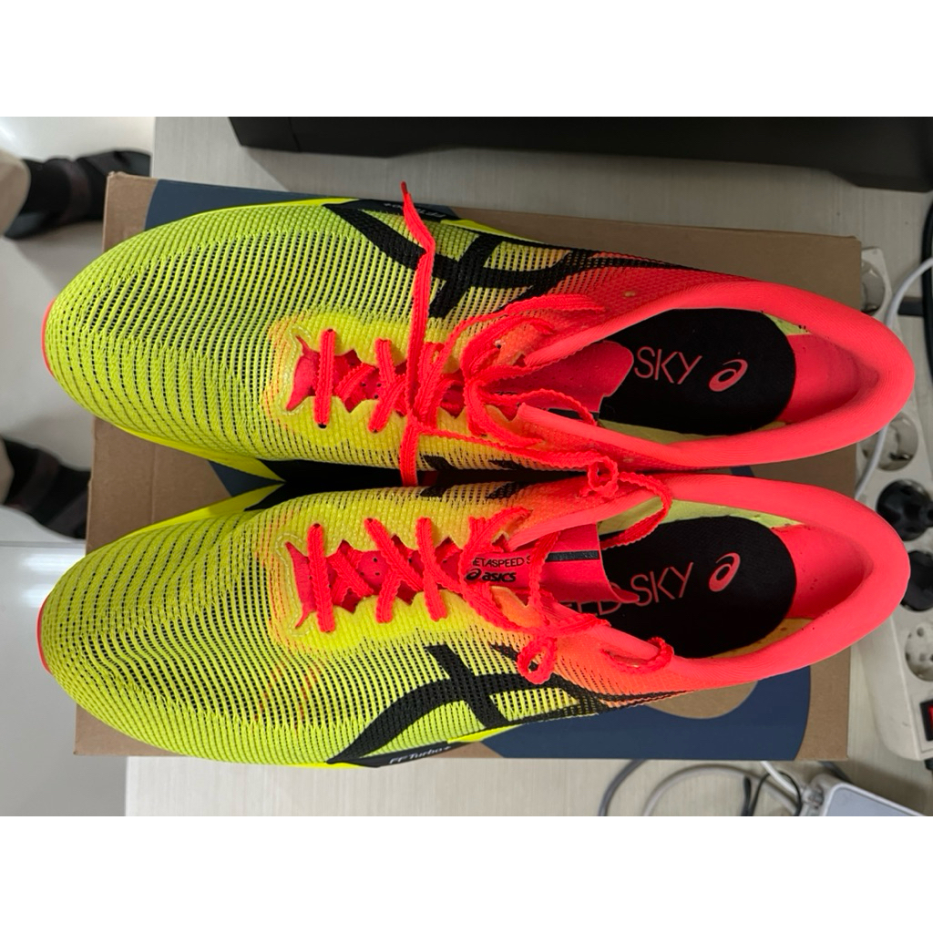 Original Sepatu Lari Asics Meta Speed Sky Paris Safety Yellow/Black Size 46.5 (29.5 CM)