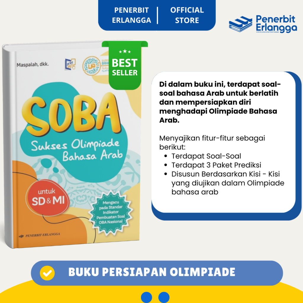 [Erlangga Official] Buku Soal Persiapan Olimpiade Bahasa Arab: Sukses Olimpiade Bahasa Arab Untuk Sd
