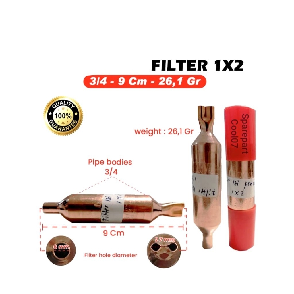 FILTER ISI 9Cm | FILTER KULKAS ISI | FILTER 1 x 2 x 12cm x 3/4" | FILTER 1 x 2 9 CM | STARINER ISI |