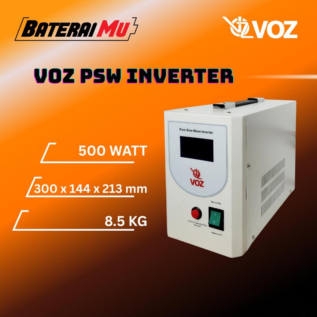BateraiMu Voz PSW Inverter 500WATT | Inverter Pure Sine Wave 500WATT | PSW Inverter 500W