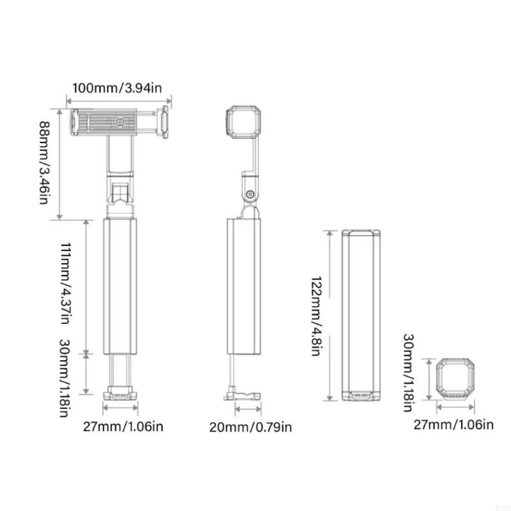 MH - Holder Hp Lipat Telescopic Portable Travel Phone Holder Jepit Bracket VA7