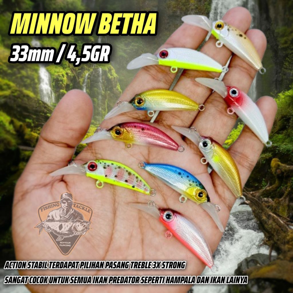 Minnow Betha 3,3cm Produk Lure Jelak Umpan Casting