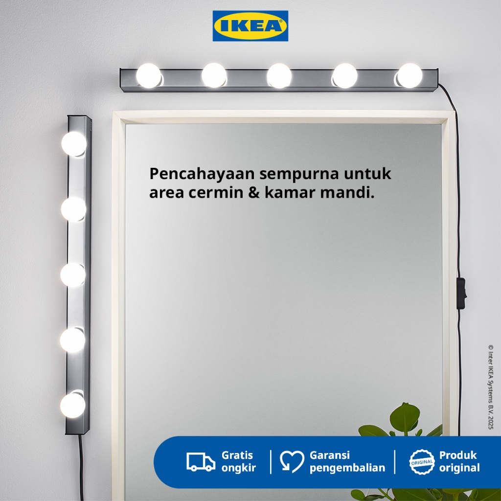 IKEA MUSIK Lampu Dinding Dilapisi Krom Minimalis