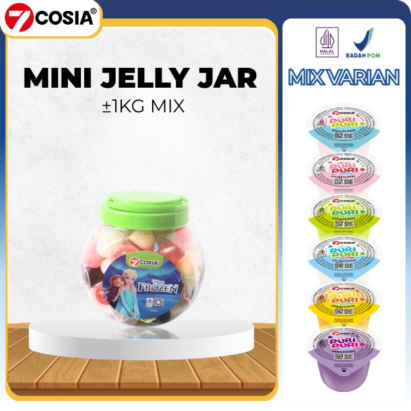 Jelly Viral 1.5kg Toples 7Cosia – Mini Jelly Aneka Rasa Puri Puri + Bonus Misteri Dalam Toples