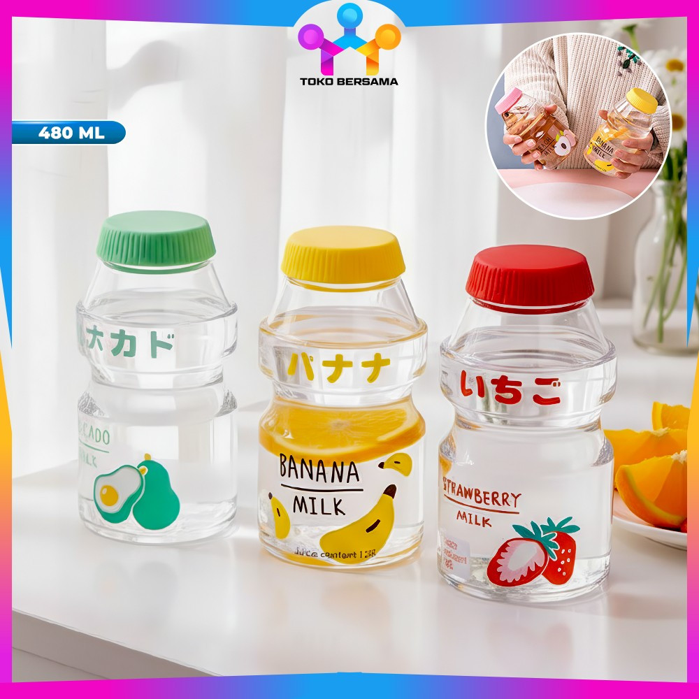 Botol Minum 480ML Motif Buah Gaya Korea / Botol Air Lucu Fruity BPA FREE / Tempat Air Anak Dewasa Ae