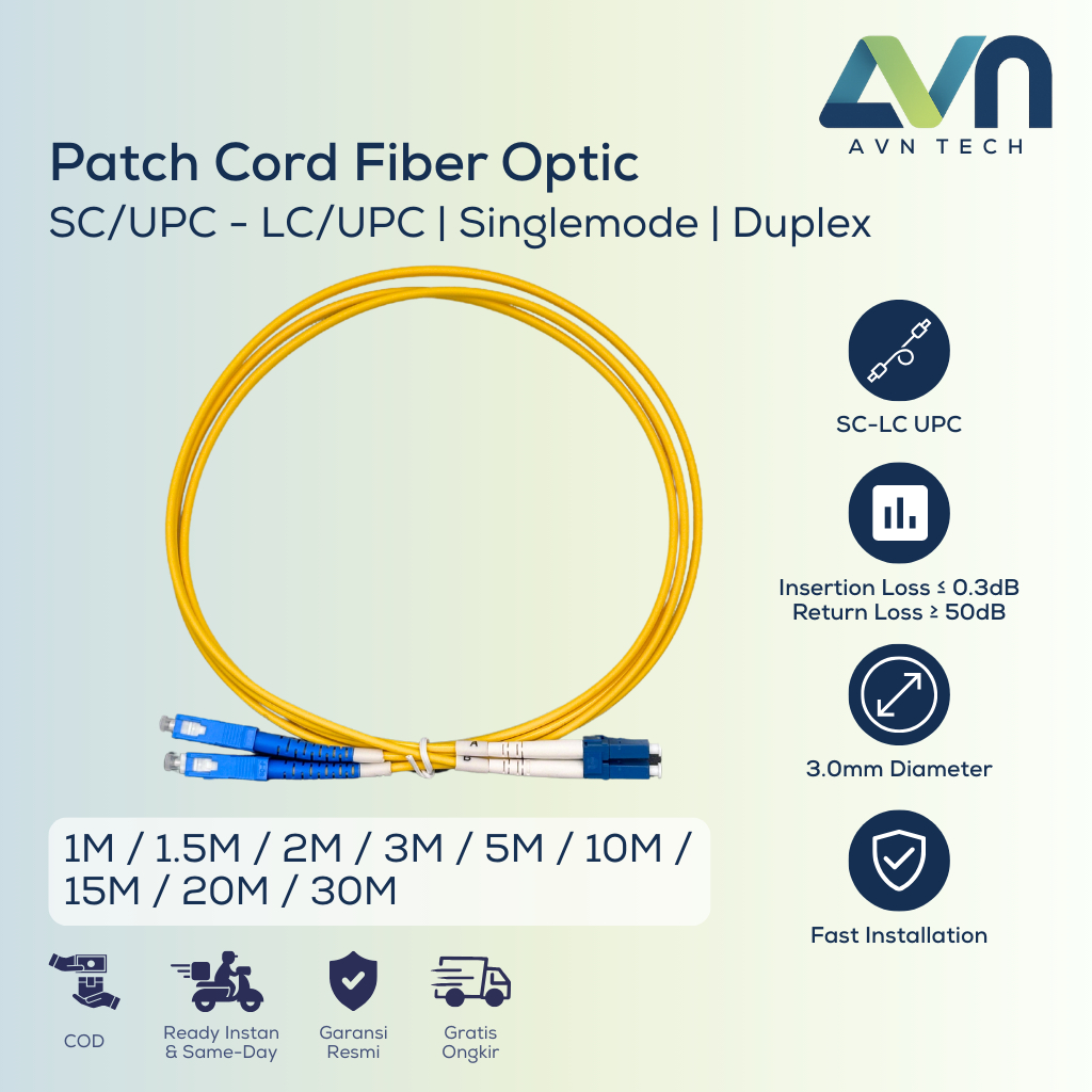 SC to LC UPC Duplex Fiber Optic Cable Singlemode Kabel Optical Patch Cord FO 3.0mm 1 / 1.5 / 2 / 3 /