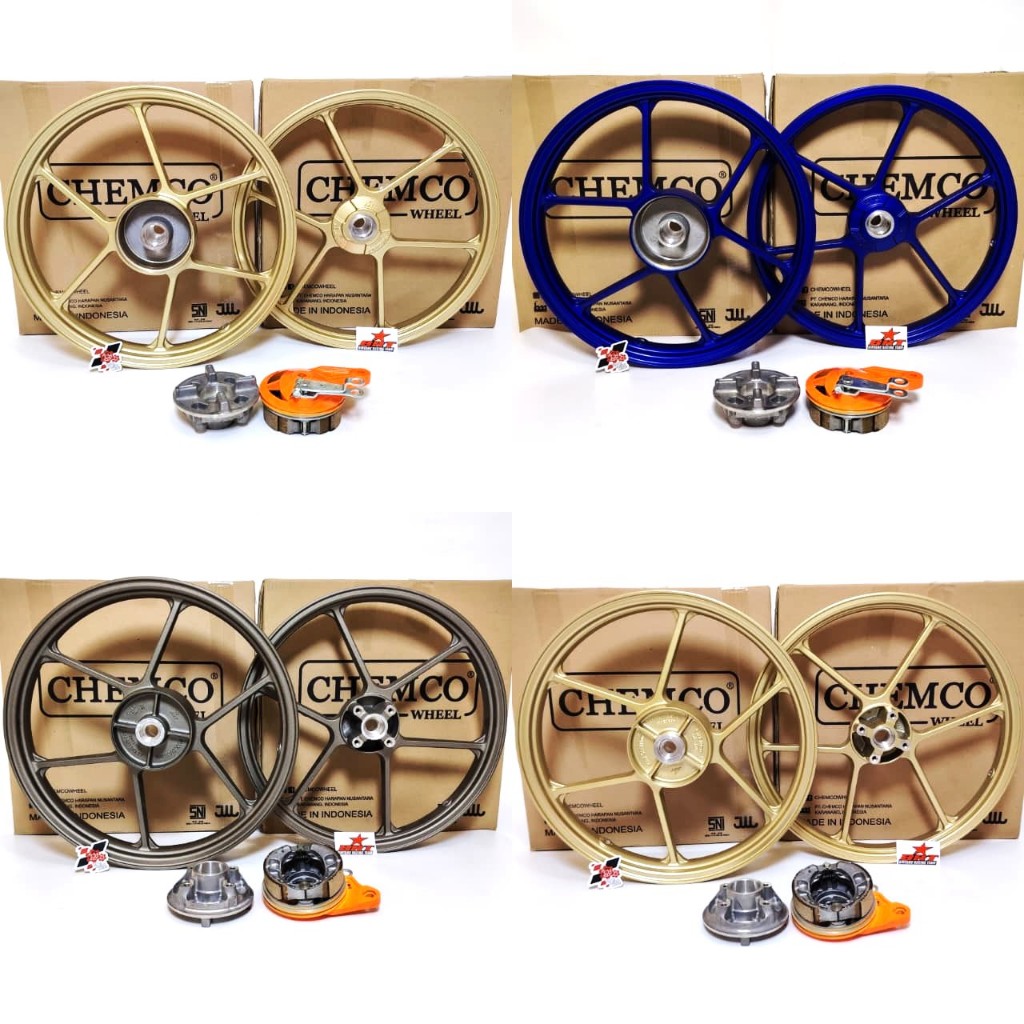 VELG RACING CHEMCO BRT MOTOR HONDA & YAMAHA 160 185 RING 17 JUPITER BLADE REVO F1ZR RX KING VEGA CB