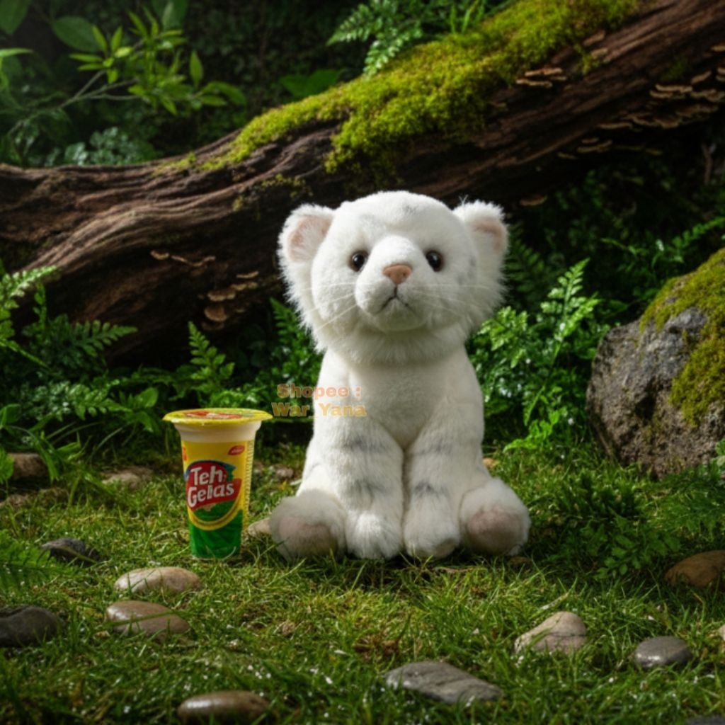 Boneka Harimau Putih Import Amrik Original WWF Plush Toys White Tiger Soft Albino Anna Club Toy Stuf