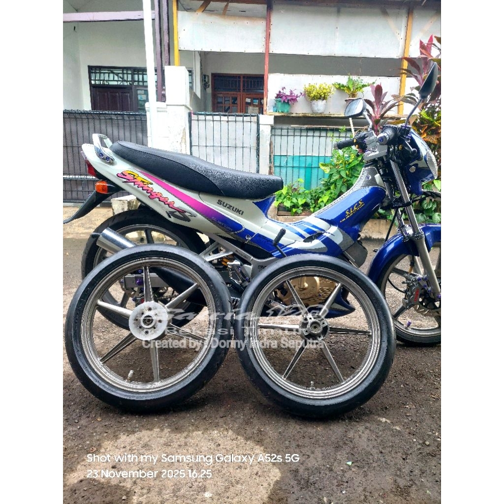 Velg Daiichi Alloy Palang 6 Lurus Single Disc Up To Double Disc Original Suzuki Satria 2Tak 120R Lum