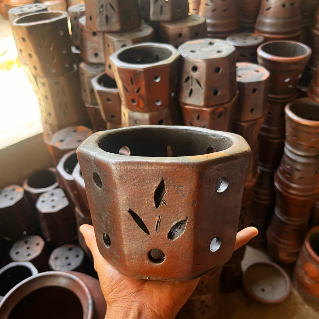 Pot Bunga Vas Bunga Tanaman Anggrek Gerabah Tanah Liat Murah Asli Bayat