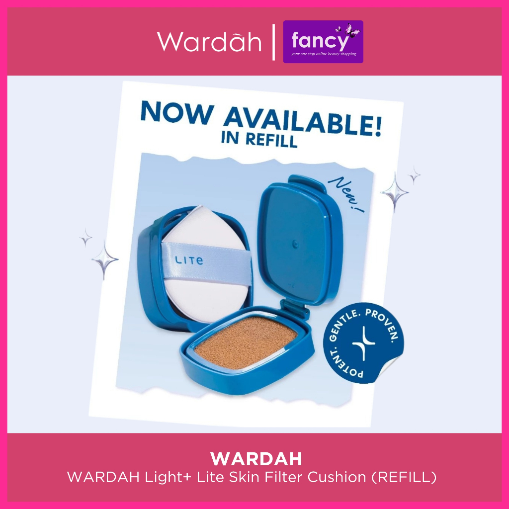 Wardah Lite Skin Filter Cushion 11 g REFILL | Light+ by Wardah Make Up Ringan Tahan 8 Jam - Flawless