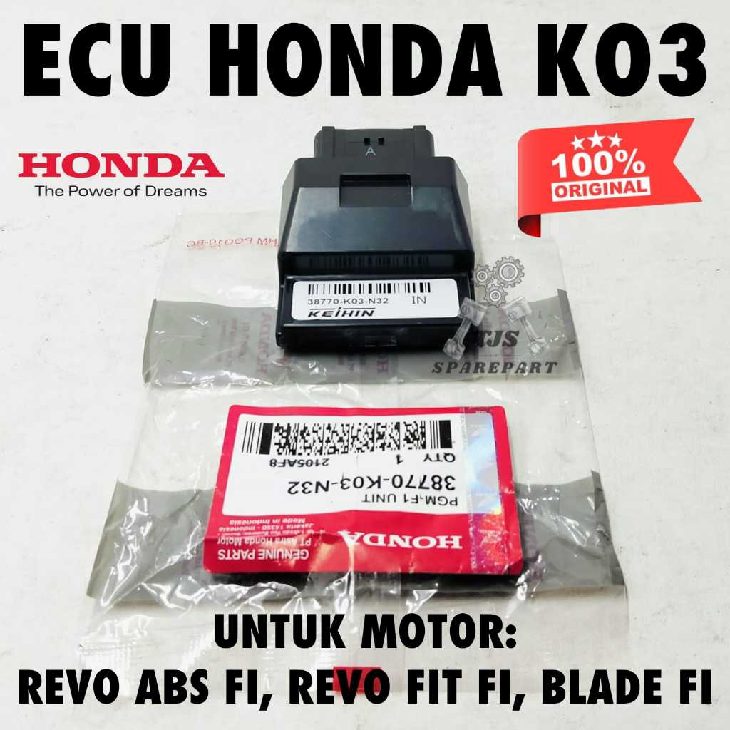 ECU Kode K03 ORIGINAL Honda Ahm Revo Fi Injection PGM Fi 2014 38770-K03-N32 38770K03N32 ASLI