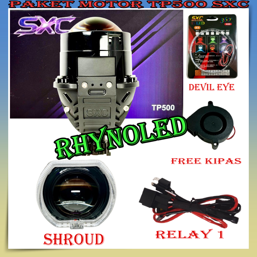 PAKET MOTOR LAMPU UTAMA PROJECTOR BILED SXC TP500 2,5 INCHI 60 WATT BLUELENS BILED SXC PREMIUM QUALI