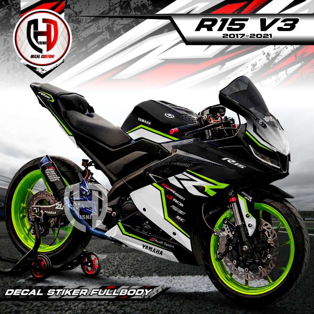 Terbaru - Decal R15 V3 Fullbody Stiker R15 V3 Full Body Striping Yamaha R15 V3 Motif Livey Bmw