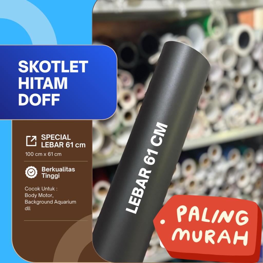 Skotlet Hitam Doff, Stiker, Stiker motor, Sticker aquarium, Background Aquarium, Skotlet Mobil, Skot