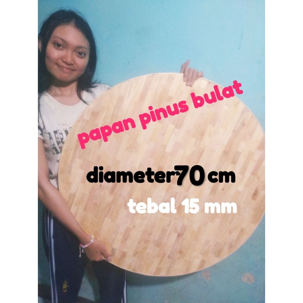 papan pinus bulat/ papan dekorasi/ papan hiasan/bahan membuat meja/ lingkaran/ bulatan kayu/ papan j