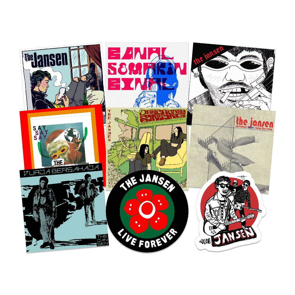 The Jansen-Sticker Pack | Stiker Band | Band indie Rock Pop Punk | Stiker Vinyl | Stiker Helm Glossy