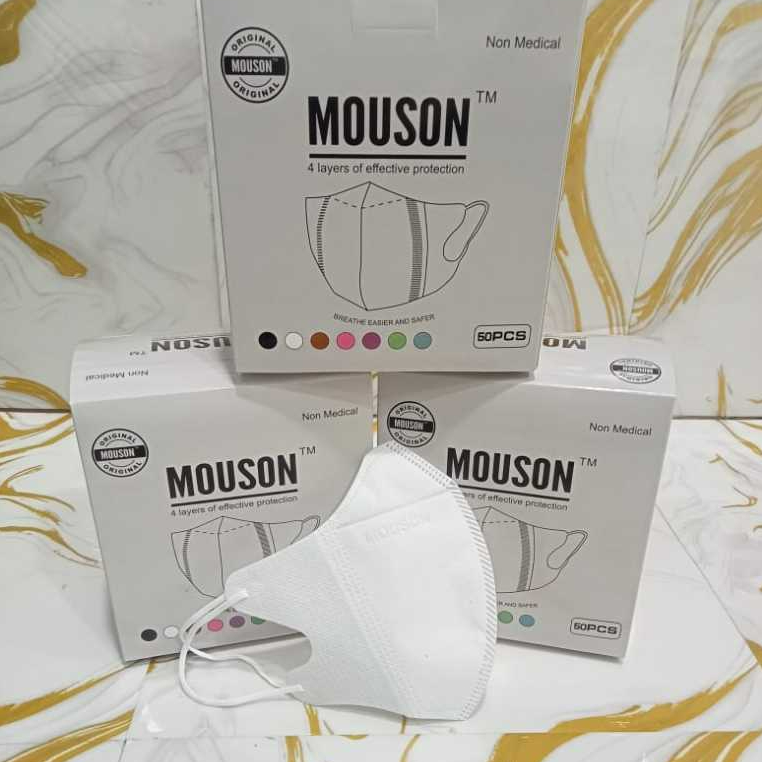 Masker Mouson Duckbill 50Pcs | Masker Tebal 4 Lapis | Masker 4ply mix Warna