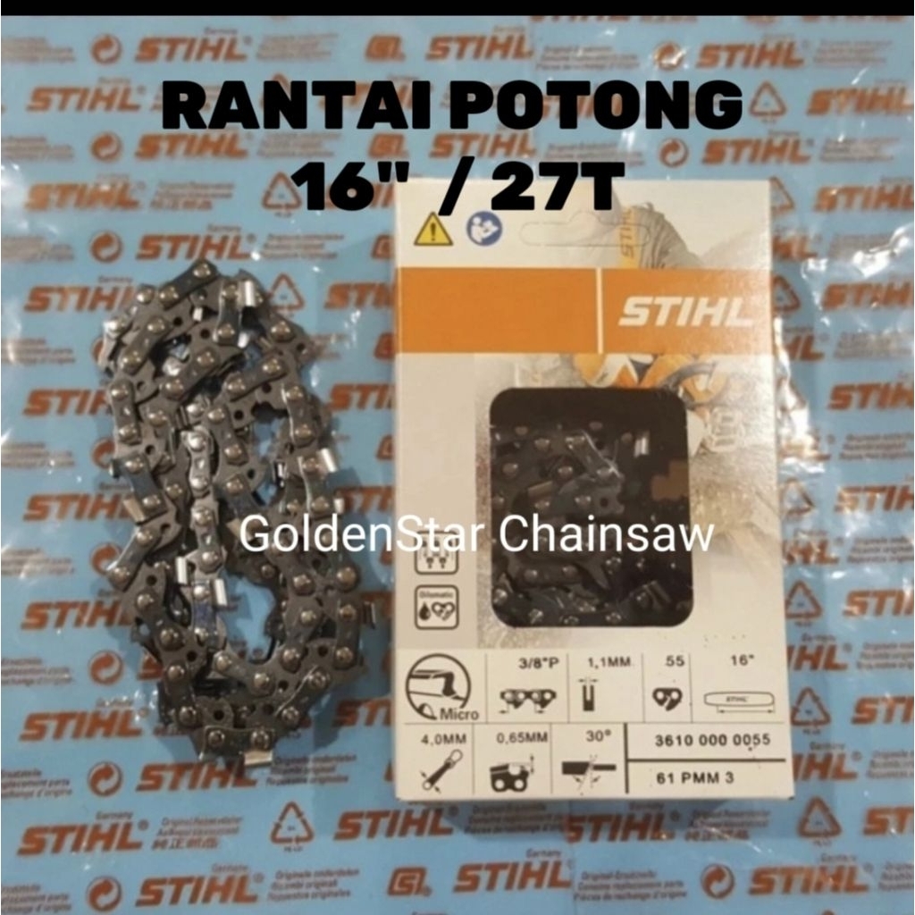 Rantai Potong Stihl 16" /27T.Rantai Bar Chainsaw 16 inch 27T Original.