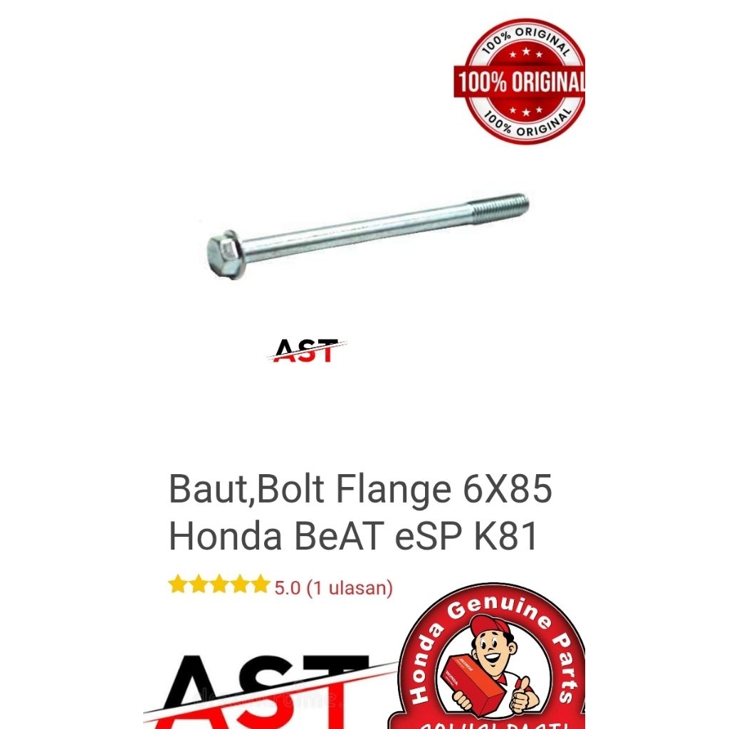 baut CVT panjang metik Honda beat fi,vario125,vario150 6X85 original garansi AHM