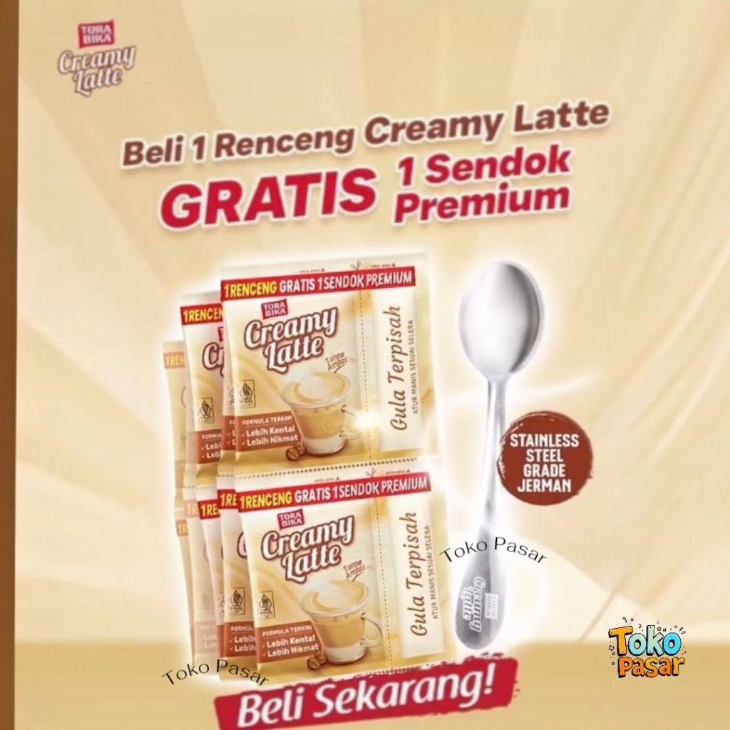 kopi creamy latte gratis sendok harga eceran dan grosiran