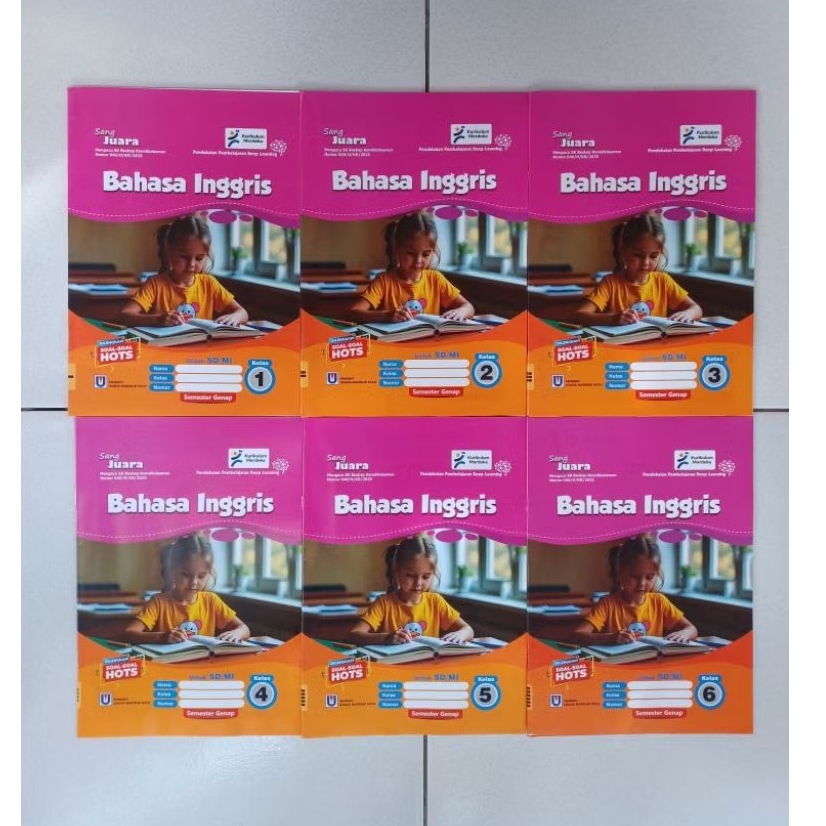 Buku LKS Sang Juara Bahasa Inggris Kelas 1,2,3,4,5,6 SD/MI Semester 2 Genap Kurikulum Merdeka Edisi 