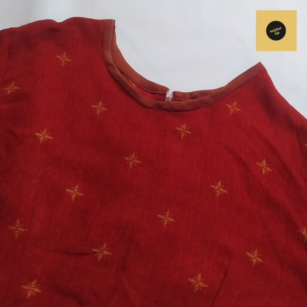 GAMIS NINI MOTIF MERAH BATA WANITA