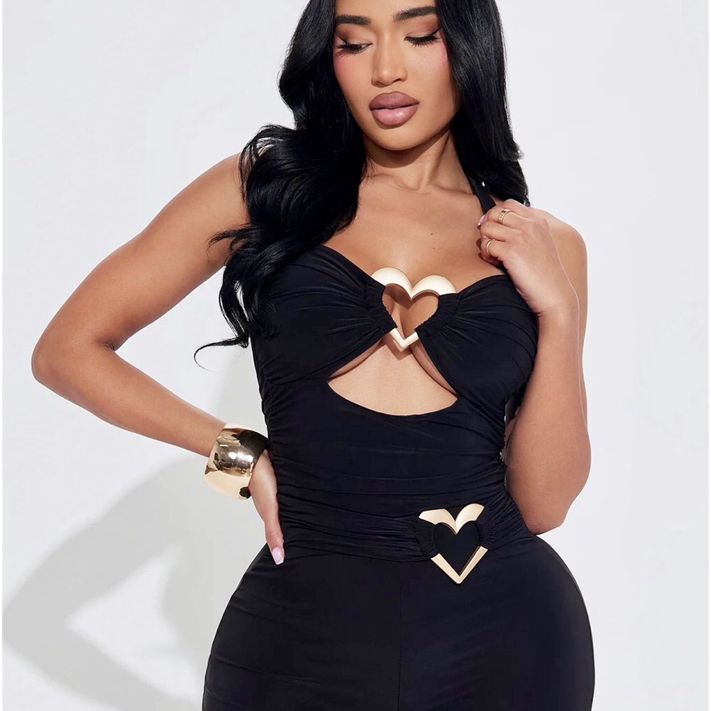 Jumpsuit wanita Impor Black Sexy Jumpsuit J0128 jumpsuit hitam Panjang party pesta