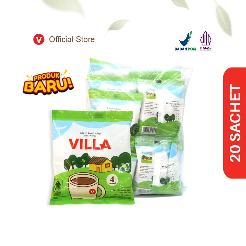 Teh Villa, Teh Celup Sachet (Kantong)- Black Tea, Teh, Teh Hitam