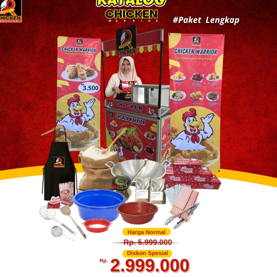 Paket Usaha  Lengkap Fried chicken Kemitraan Chicken Warior Pemula Murah/Kekinian/HAKI/Ayam Goreng