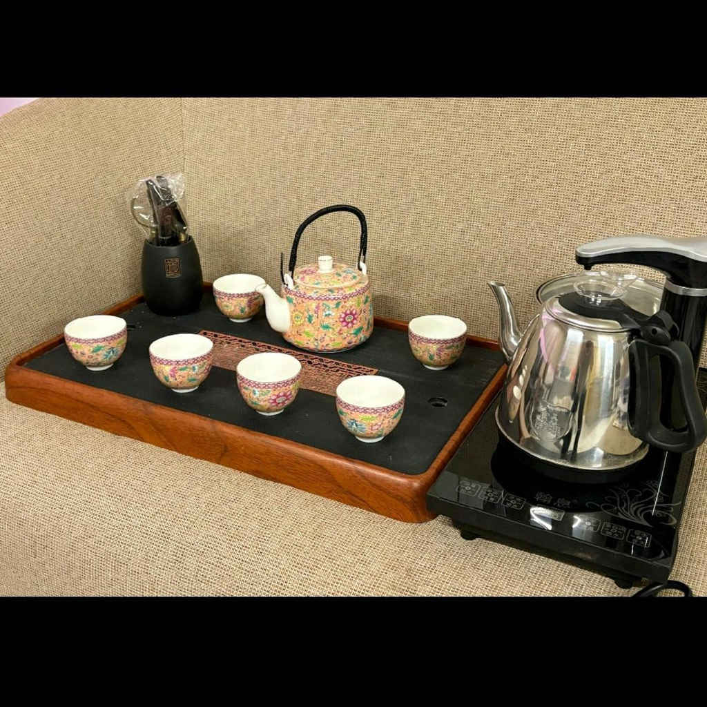 Chinese Tea Set Electric Tea Set ( Set Teapot + tray + Kompor Set)