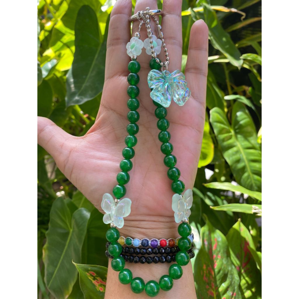 Tasbih batu alam Giok Hijau (Green Jade)