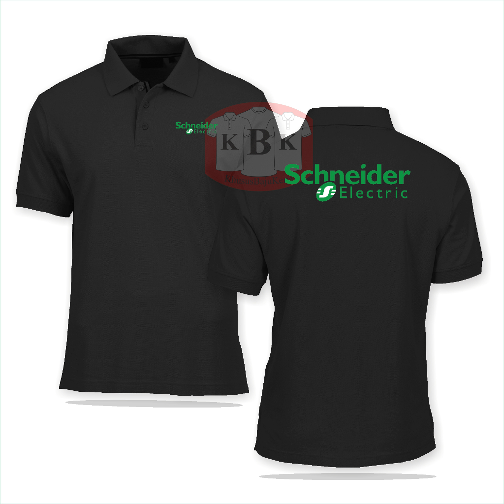 Baju Kantor Kerja Pria Wanita POLO SCHNEIDER ELECTRIC LISTRIK INDO buat Kaos PROMSI SOUVENIR HADIAH