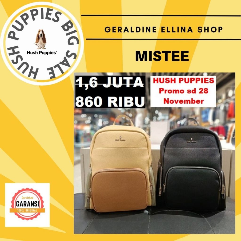 Tas ransel backpack Hush puppies original sale seri MISTEE