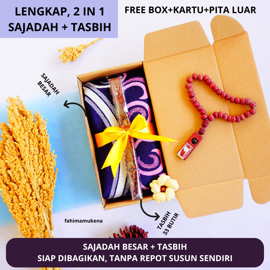 BEST 7 PAKET SOUVENIR UMROH HAJI 1000HARI 40HARI 100 HARI AQIQAH TAHLILAN Sajadah Turkey Tasbih Box