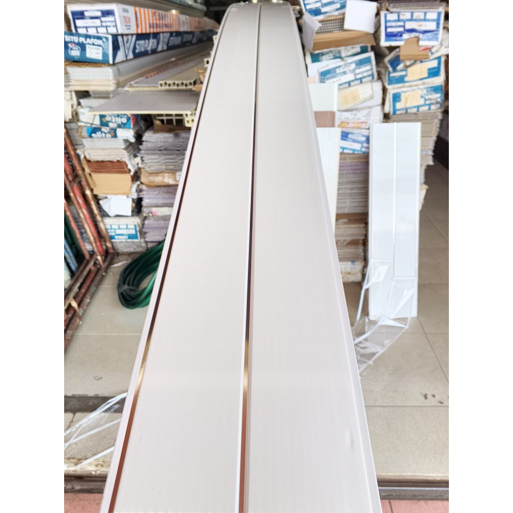 Plafon pvc putih polos nat silver T500NS