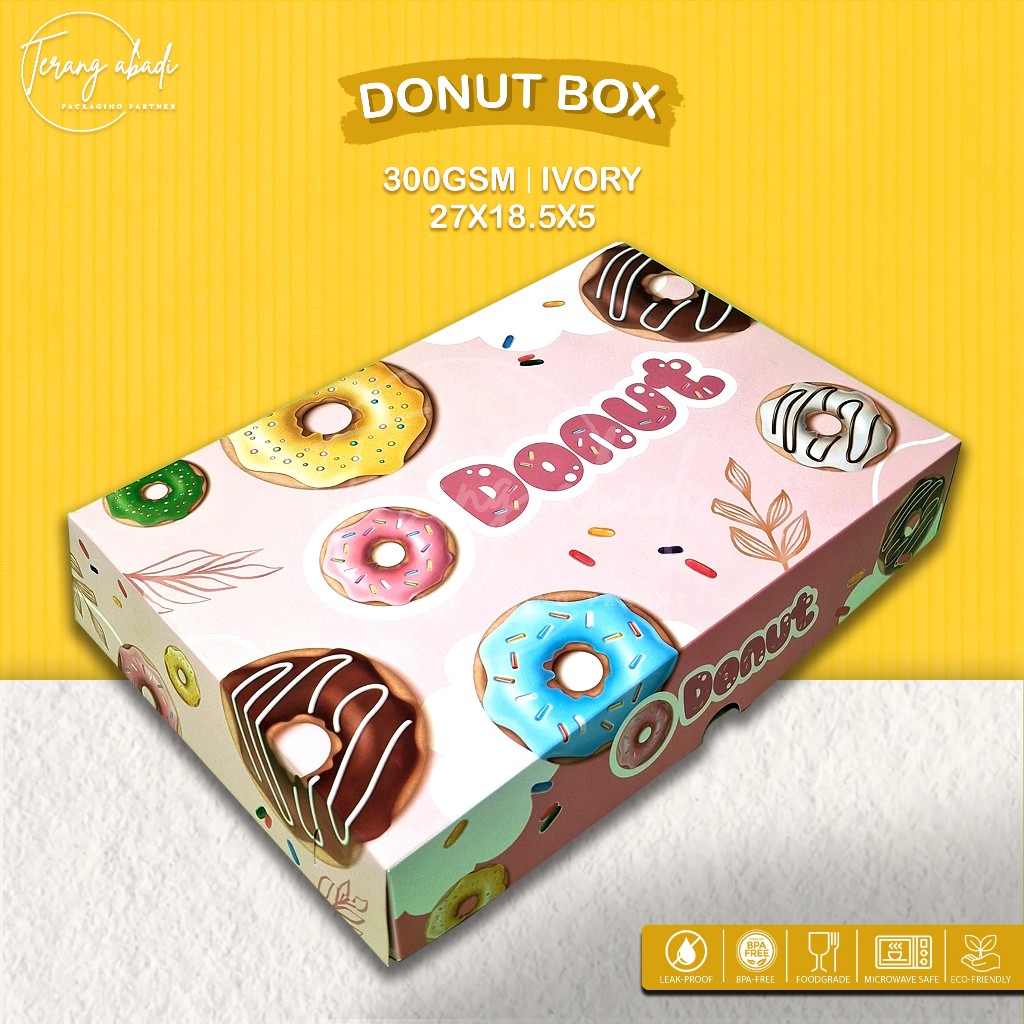 (10 pcs) Dus Donat Isi 6/Dus Donat/Dus Donat 6/Dus Kue Isi 6/Dus Donat Warna