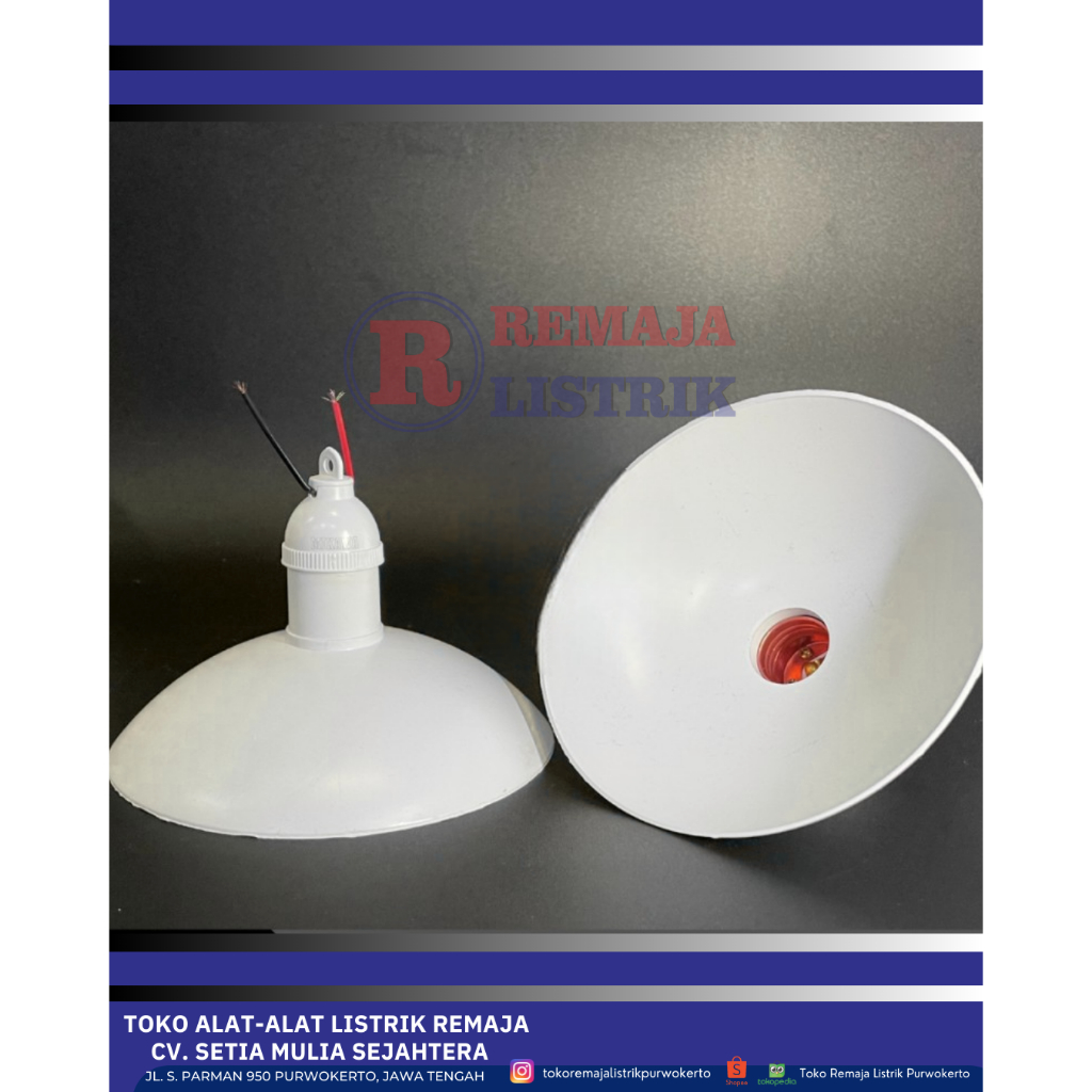 Fiting Kap + Kabel E27 Warna Putih Mikawa