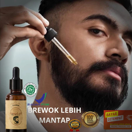 100% Original Beard Oil Serum Penumbuh Jenggot Obat Menumbuhkan Kumis, Jenggot, Jambang Secara Cepat