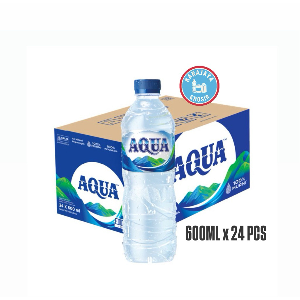 AQUA Air Mineral Botol 1 Dus 600ml 24pcs
