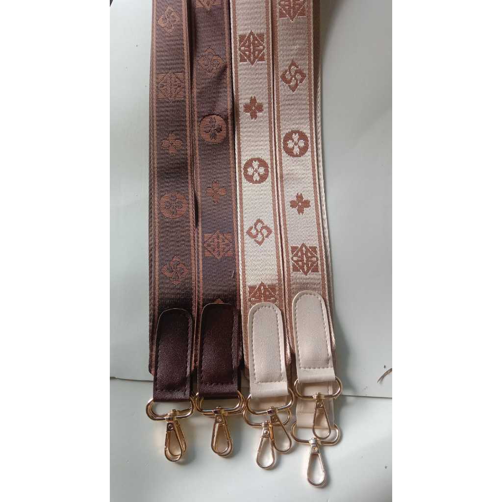 Aksesoris Tali Bisban Motif Bunga Hitam 4 cm Premium Halus Tebal Cocok untuk Tas Wanita Fashionable